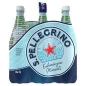 Woda - S.Pellegrino Naturalna woda mineralna wysokonasycona CO₂ 6 x 1 l - miniaturka - grafika 1