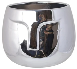 211423 doniczka ceramiczna twarz srebrna 15x15x13 cm - Donice - miniaturka - grafika 1