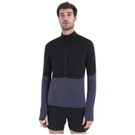 Bluzy sportowe męskie - Męska bluza Icebreaker M Mer 200 Realfleece Descender LS Half Rozmiar: M / Kolor: czarny/szary - miniaturka - grafika 1