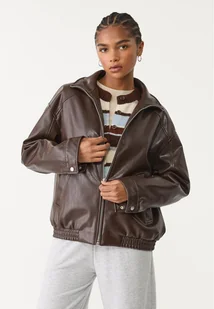 Stradivarius Kurtka oversize ze sztucznej skóry Brązowy XL - Kurtki damskie - miniaturka - grafika 1