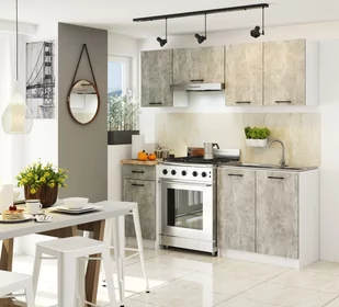 Szafka OLIWIA W30 H580 BIAŁA / BETON - Meble kuchenne - miniaturka - grafika 4