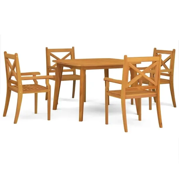 Zestaw Mebli Ogrodowych z Litego Drewna Akacjowego 110x110x75 cm