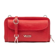 Torebki damskie - Torebka na telefon Skórzana Vezze Amico Czerwona - miniaturka - grafika 1