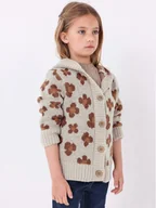 Swetry damskie - Mayoral Kardigan 4.312 Brązowy Regular Fit - miniaturka - grafika 1