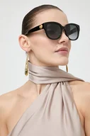 Okulary przeciwsłoneczne - Gucci okulary przeciwsłoneczne damskie kolor czarny - miniaturka - grafika 1