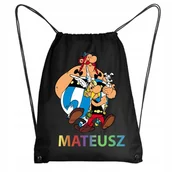 Plecaki worki - Worek Szkolny Workoplecak WF Do Przedszkola Szkoły ASTERIX I OBELIX + IMIĘ - miniaturka - grafika 1