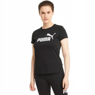 Puma Koszulka Damska T-shirt Ess Logo Tee Black Rs - Koszulki i topy damskie - miniaturka - grafika 1