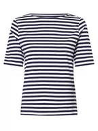 Koszulki i topy damskie - Fynch-Hatton - T-shirt damski, niebieski|biały - miniaturka - grafika 1