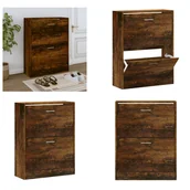 Szafki na buty - vidaXL Szafka na buty dąb wędzony 63x24x81 cm materiał drewnopochodny - Stojak na buty - Półki na buty - Przechowywanie butów - Szafka na buty - miniaturka - grafika 1