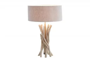 Invicta Interior Lampa stołowa Euphoria beżowa lniana drewno 62cm 38154 - Lampy stojące - miniaturka - grafika 1