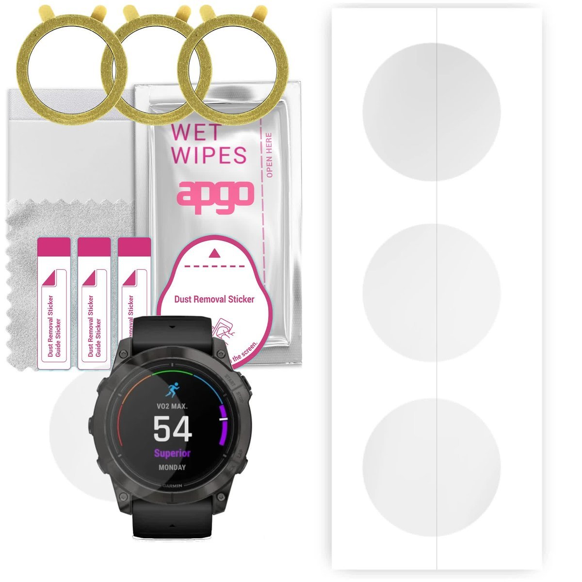 3x Folia ochronna hydrożelowa do Garmin epix Pro (Gen 2) Sapphire Edition 47 mm - apgo Smartwatch Hydrogel Protection Ochrona na ekran smartwatcha