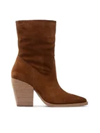 Botki damskie - Simple Botki SL-54-02-000057 Brązowy - miniaturka - grafika 1