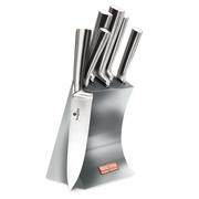 Noże kuchenne - Zestaw noży Berlinger Haus Moonlight Edition, jasnoszary, srebrny, w stojaku, 6 elementów, BH/2449 - miniaturka - grafika 1