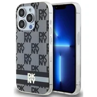 Etui i futerały do telefonów - Oryginalne Etui IPHONE 14 PRO MAX DKNY Hardcase IML Checkered Mono Pattern & Printed Stripes MagSafe (DKHMP14XHCPTSK) czarne - miniaturka - grafika 1