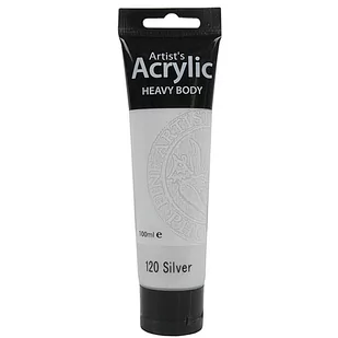 Farba akrylowa Premium, 100 ml, srebrna - Farby i media malarskie - miniaturka - grafika 1