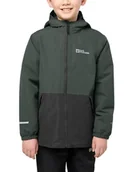Kurtki i płaszcze dla chłopców - Jack Wolfskin SNOWY DAYS JACKET K, Kurtka outdoorowa Uniseks - dzieci, slate green/black, 116 - miniaturka - grafika 1