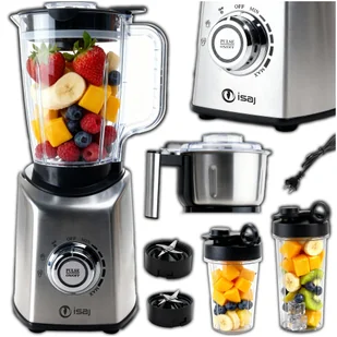 BLENDER KIELICHOWY DUŻY SMOOTHIE 4w1 + MŁYNEK + 2 BIDONY + stal INOX ISAJ BL2 - Blendery kielichowe BLENDER KIELICHOWY DUŻY SMOOTHIE 4w1 + MŁYNEK + 2 BIDONY + stal INOX ISAJ BL2 - Blendery kielichowe - miniaturka - grafika 1