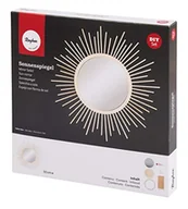 Lustra - Rayher 62916000 zestaw do majsterkowania, lustro słoneczne z promieniami drewna, małe, średnica całkowita 32 cm, lustro 15 cm Ø, lustro ścienne, lustro dekoracyjne, naturalne, beżowe - miniaturka - grafika 1