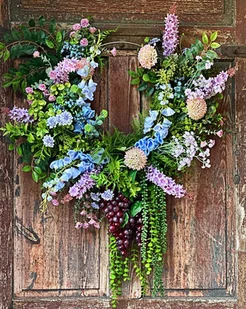 Duży wianek na złotym kole - Dekoracje domu - miniaturka - grafika 1