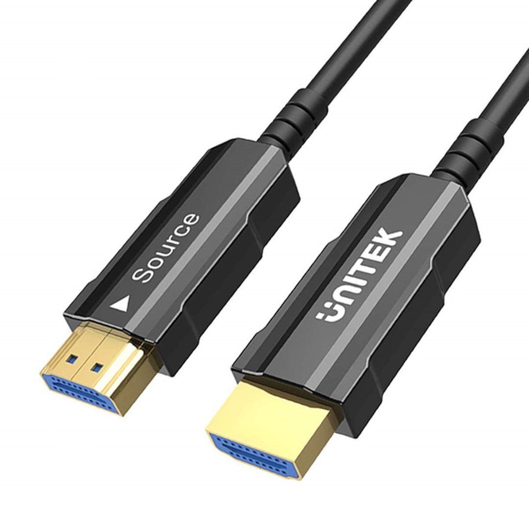 Kabel Unitek Kabel optyczny HDMI 2.0 AOC 4K 20m 60Hz Srebrny-Czarny