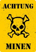 Tablice i flipcharty - Tabliczka achtung minen 2 - 20x28 cm - miniaturka - grafika 1