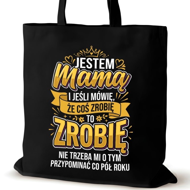 Torba bawełniana czarna dla MAMY na ramię duża prezent walentynki