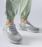 Sneakersy damskie - Szare materiałowe sneakersy Geraldino-37 - miniaturka - grafika 1