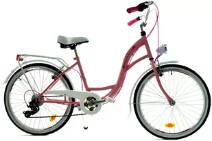 Dallas Bike City Junior 6Spd 24 cale Różowy z białym - Rowery - miniaturka - grafika 2
