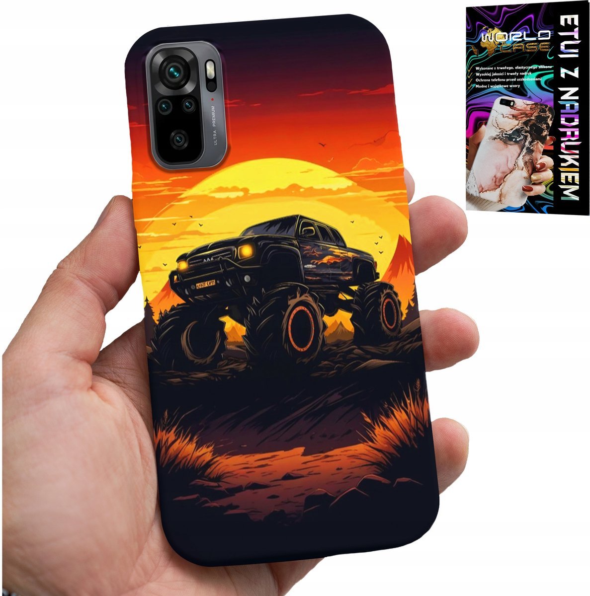 ETUI DO XIAOMI NOTE 10 / 10S - MONSTERTRUCK, CIĘŻARÓWKA, WZORY + SZKŁO