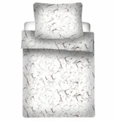Pościel - Pościel z mikrofibry 140x200 Marmur biała beżowa poszewka 70x90 - miniaturka - grafika 1