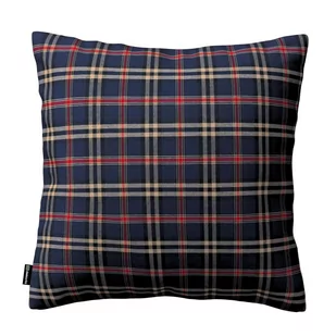 Dekoria Poszewka Kinga na poduszkę granatowo czerwona kratka 50 × 50 cm Bristol 102-142-68 - Poszewki na poduszki - miniaturka - grafika 1