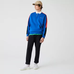 Lacoste L!VE Męska polarowa bluza polo w bloki kolorystyczne - Bluzy męskie - miniaturka - grafika 1