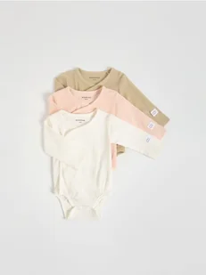 Reserved - Prążkowane body 3 pack - beżowy - Komplety dla niemowląt - miniaturka - grafika 1
