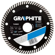 Tarcze do pił - Graphite tarcza tnąca Turbo 125x22mm super cienka 57H621 - miniaturka - grafika 1