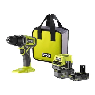 Ryobi Wiertarko-wkrętarka 18V ONE+ w zestawie z dwoma akumulatorami 2.0 Ah i 4.0 Ah, ładowarką i torbą | RDD18-2C42S - Wiertarko-wkrętarki akumulatorowe - miniaturka - grafika 1