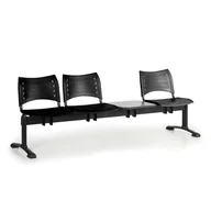 Inne meble biurowe - B2B Partner Plastikowe ławki VISIO, 3 siedzenia + stołek, czarne nogi 150512 - miniaturka - grafika 1