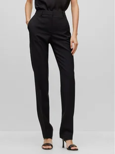 Boss Spodnie materiałowe 50490045 Czarny Regular Fit - Spodnie damskie - miniaturka - grafika 1