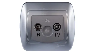 Kontakt Simon Gniazdo ścienne Akord antenowe RTV końcowe 3.5dB AAK/26 aluminium - Gniazdka elektryczne - miniaturka - grafika 1