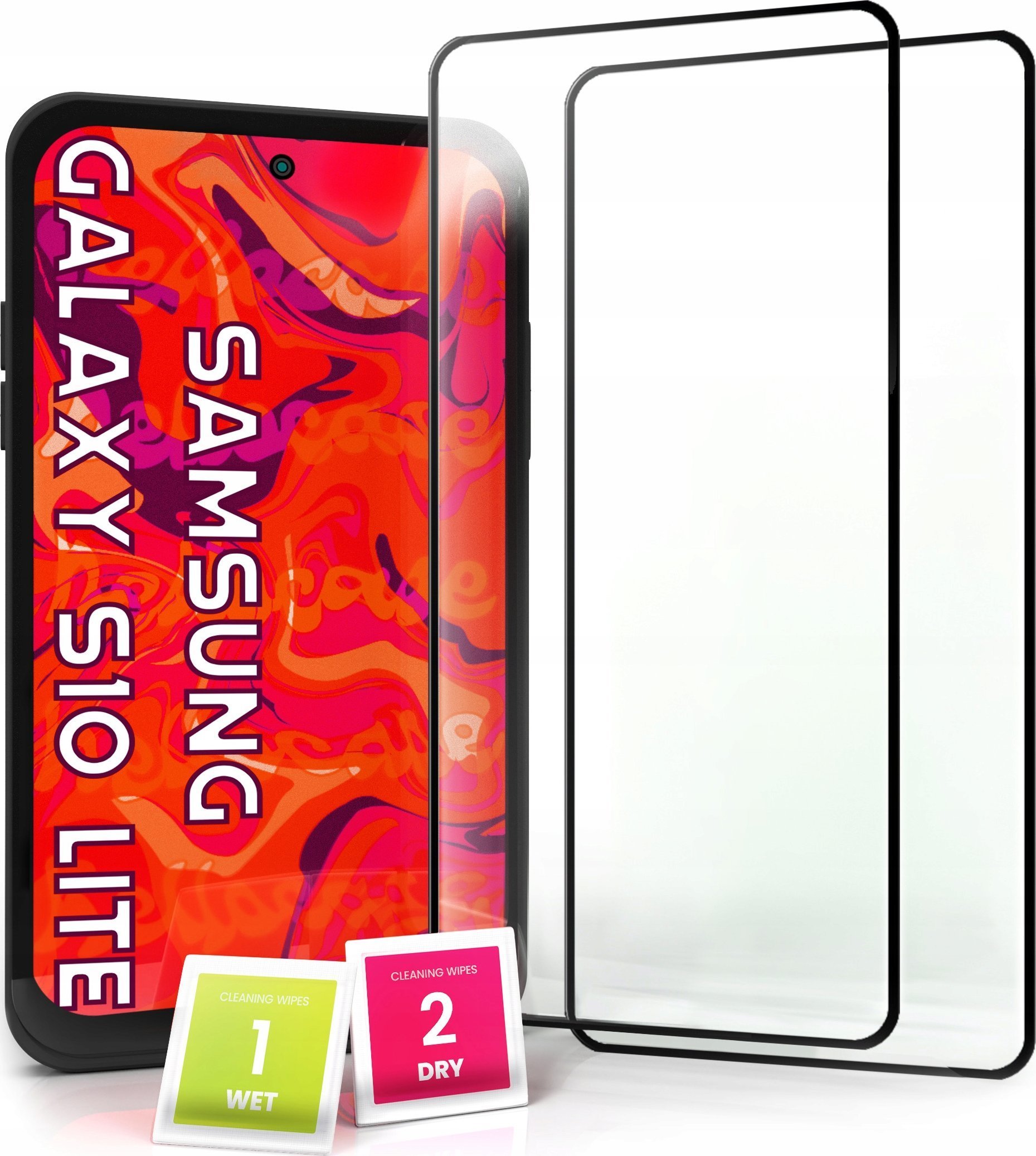 Hello Case 2-pak Szkło Hartowane do Samsung Galaxy S10 LITE Pełne Na cały ekran 5D 9H