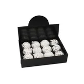 Bombki - Zestaw bombek szklanych 8 cm biało-srebrny mix - miniaturka - grafika 1