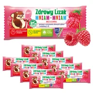 Gumy do żucia, lizaki, dropsy - Zdrowy lizak dla dzieci mniam mniam z witaminami smak malinowy ZESTAW 10 sztuk - miniaturka - grafika 1
