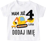 Koszulki dla chłopców - Koszulka na 4 urodziny dla chłopczyka z imieniem mam już 4 LATKA (1) - miniaturka - grafika 1