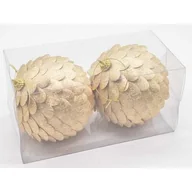 Bombki - Bombki styropianowe 10 cm złote szyszka 2 szt. - miniaturka - grafika 1