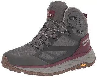 Buty trekkingowe damskie - Jack Wolfskin Damskie buty trekkingowe TERRAVENTURE Texapore MID W, Dark Maroon, 42 EU, Dark Maroon, 42 EU - grafika 1