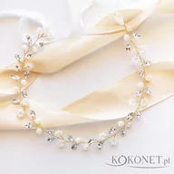 Ozdoby do włosów - Wianek bizuteryjny złoty - miniaturka - grafika 1