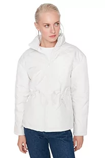 Trendyol Damska kurtka zimowa, jednokolorowa, oversize, kamień, L, KAMIEŃ - Kurtki damskie - miniaturka - grafika 1