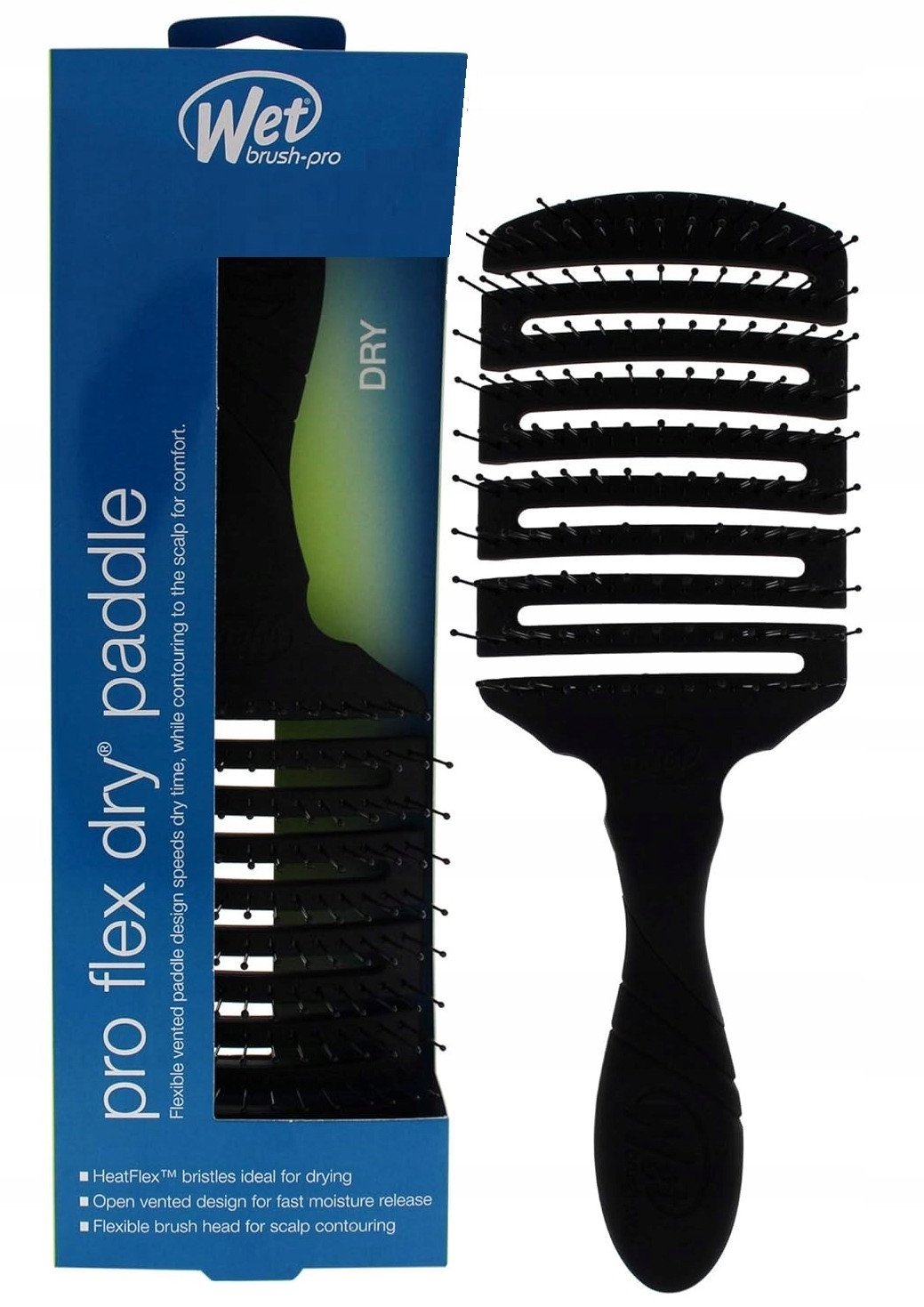 Wet Brush Pro Flex Dry Paddle black szczotka do włosów czarna