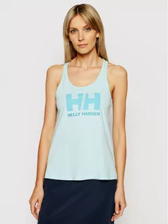 Koszulki i topy damskie - Helly Hansen Top Logo Singlet 33838 Niebieski Regular Fit - grafika 1