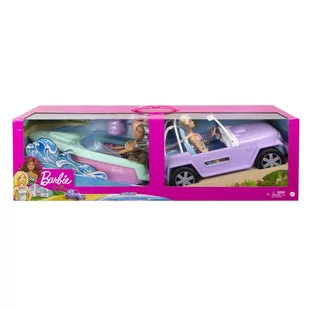 Barbie Przejażdżka 2 lalki + samochód + motorówka - Mattel - Lalki dla dziewczynek - miniaturka - grafika 1