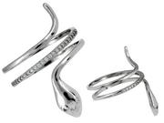 Pierścionki - Pierścionek srebrny wąż z cyrkoniami - miniaturka - grafika 1